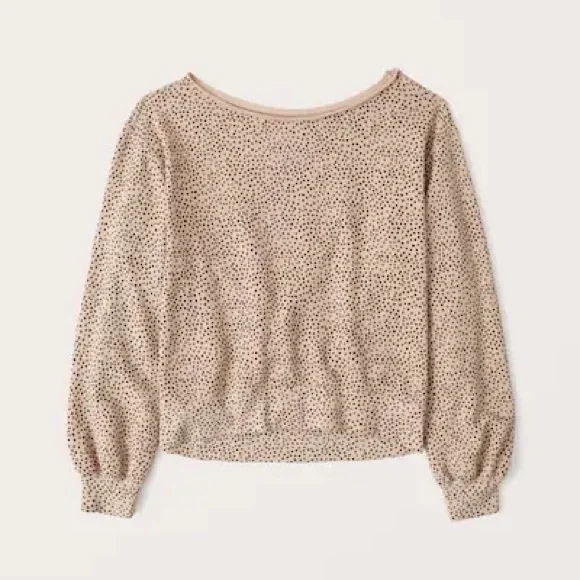 Abercrombie & Fitch Tan Polka Dot Sweatshirt - Picture 2 of 3